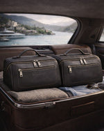 L’INTERVALLE Trousse de voyage en cuir café